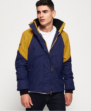 Superdry Arctic Intron Hooded SD-Windcheater Férfi Kabát Arany/Sötét Kék | OHQAL7168